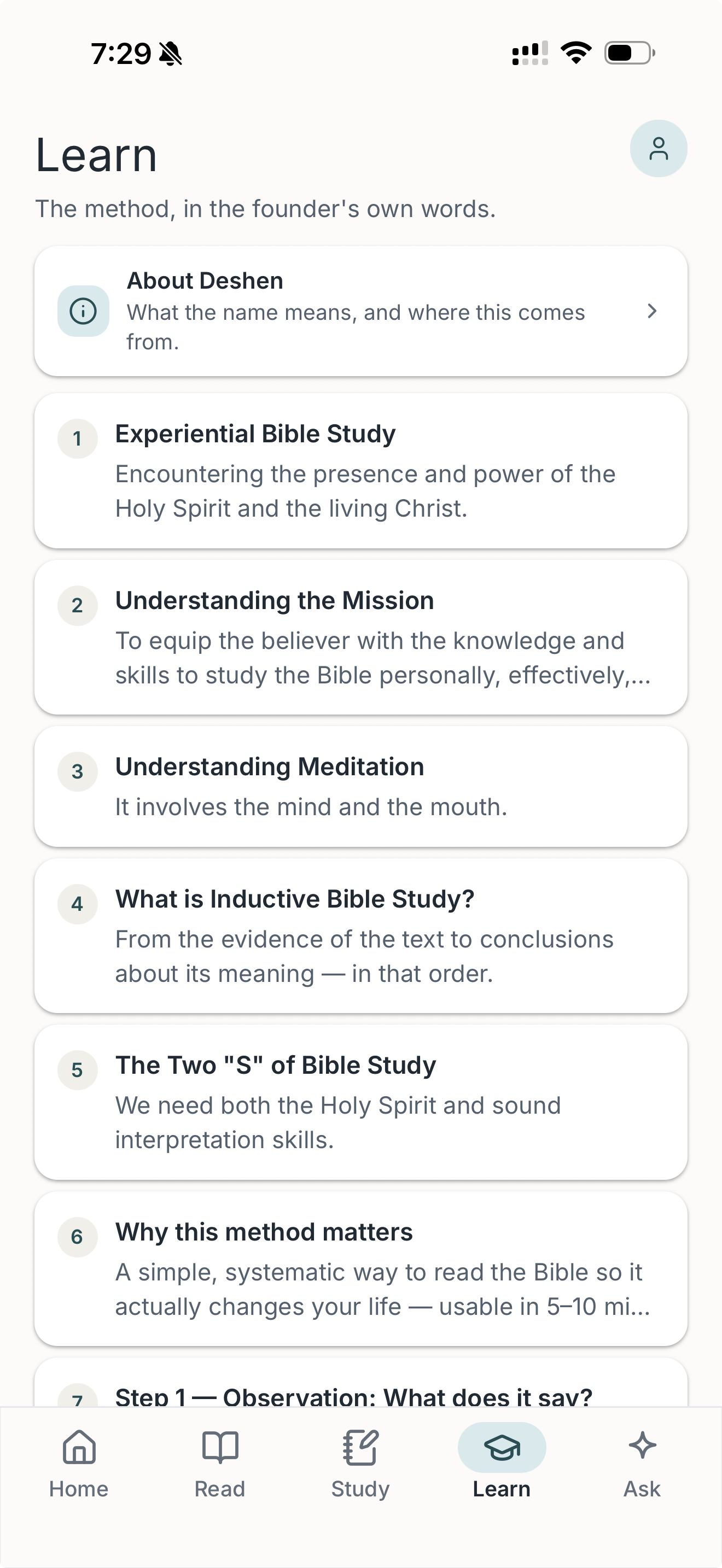 Deshen Learn with experiential Bible study lessons
